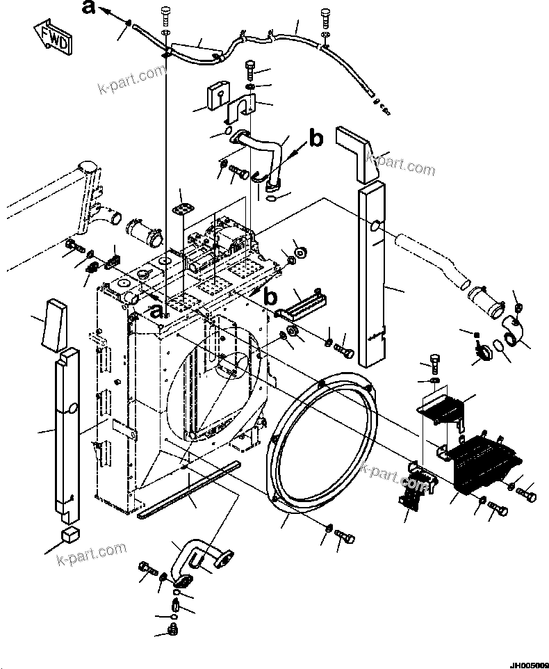 Komatsu parts book diagram for PC240LL-10 SN A20601-UP: C0100-001005 FAN GUARD
