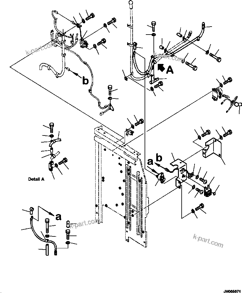 Komatsu parts book diagram for PC240LL-10 SN A20601-UP: E0200-001001 STARTER HARNESS CLIPS AND MOUNTING (1/2)