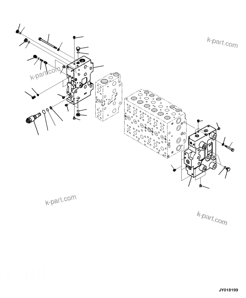 Komatsu parts book diagram for PC240LL-10 SN A20601-UP: H0120-002007 MAIN CONTROL VALVE WITH 1-ADDITIONAL ACTUATOR (7/20)
