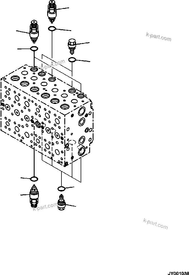 Komatsu parts book diagram for PC240LL-10 SN A20601-UP: H0120-002012 MAIN CONTROL VALVE WITH 1-ADDITIONAL ACTUATOR (12/20)