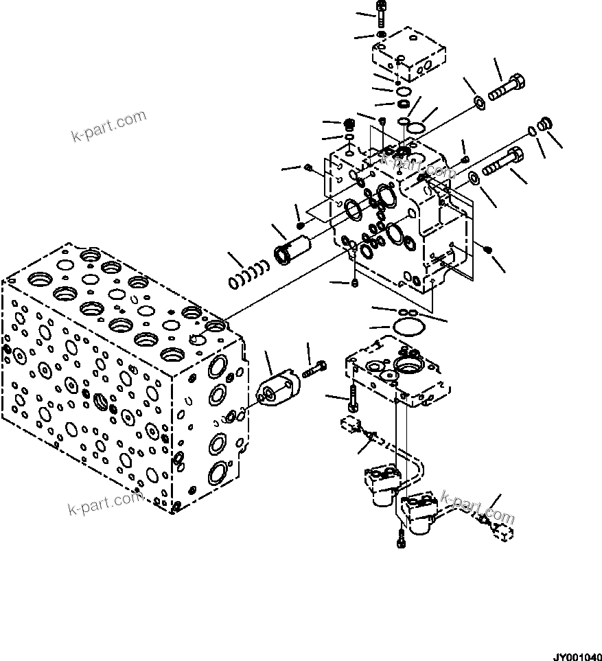Komatsu parts book diagram for PC240LL-10 SN A20601-UP: H0120-002014 MAIN CONTROL VALVE WITH 1-ADDITIONAL ACTUATOR (14/20)