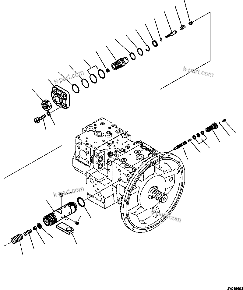 Komatsu parts book diagram for PC240LL-10 SN A20601-UP: H0210-002004 MAIN PISTON PUMP (4/12)