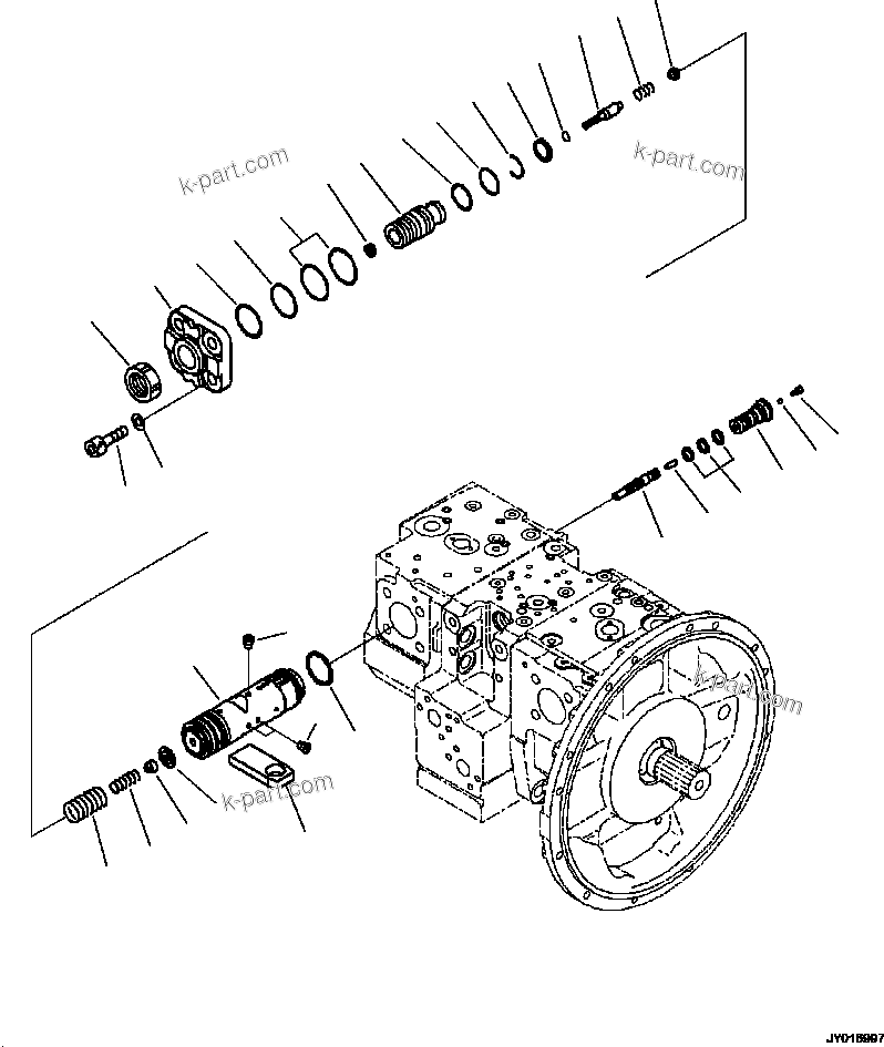 Komatsu parts book diagram for PC240LL-10 SN A20601-UP: H0210-002008 MAIN PISTON PUMP (8/12)