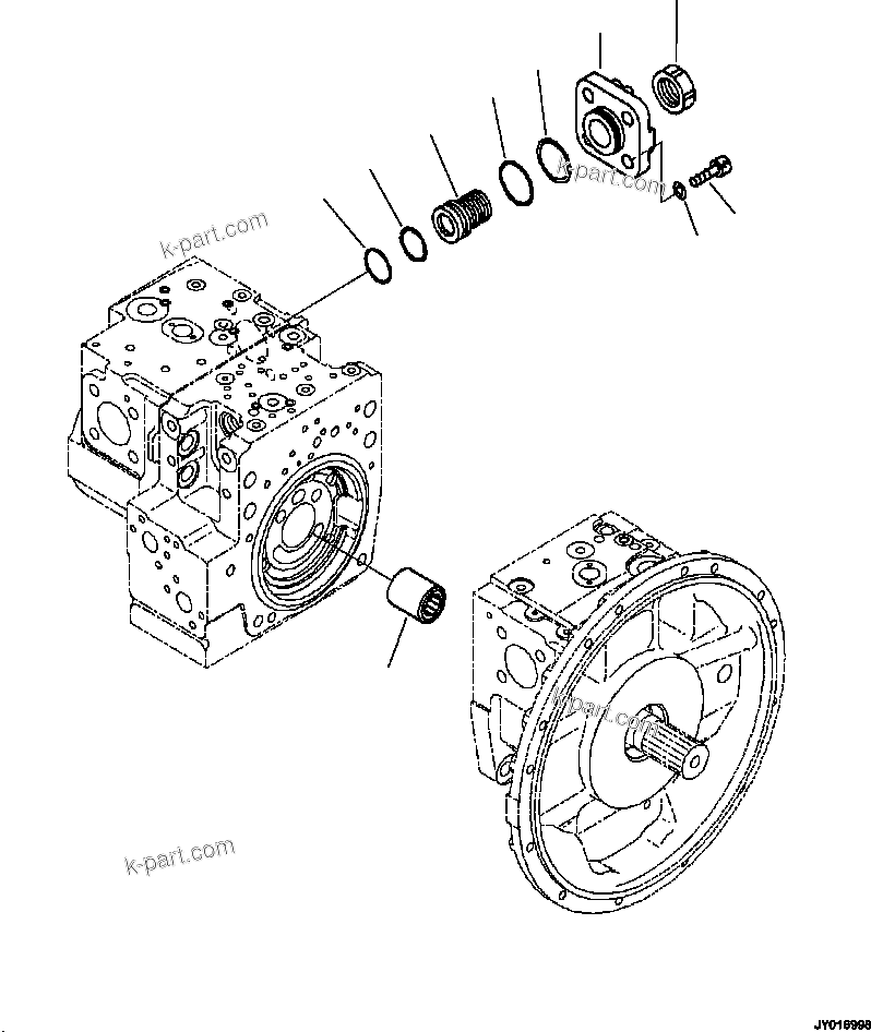 Komatsu parts book diagram for PC240LL-10 SN A20601-UP: H0210-002009 MAIN PISTON PUMP (9/12)