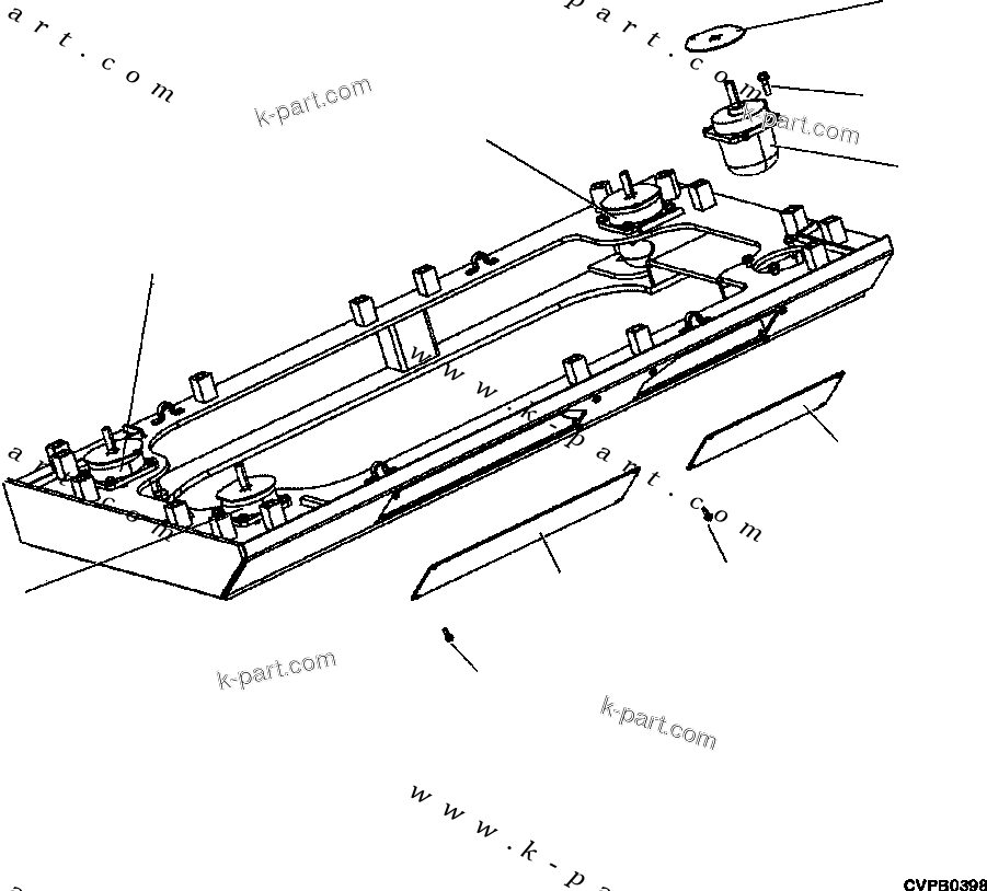 Komatsu parts book diagram for PC240LL-10 SN A20601-UP: K1210-002001 RISER PARTS - 7 INCH