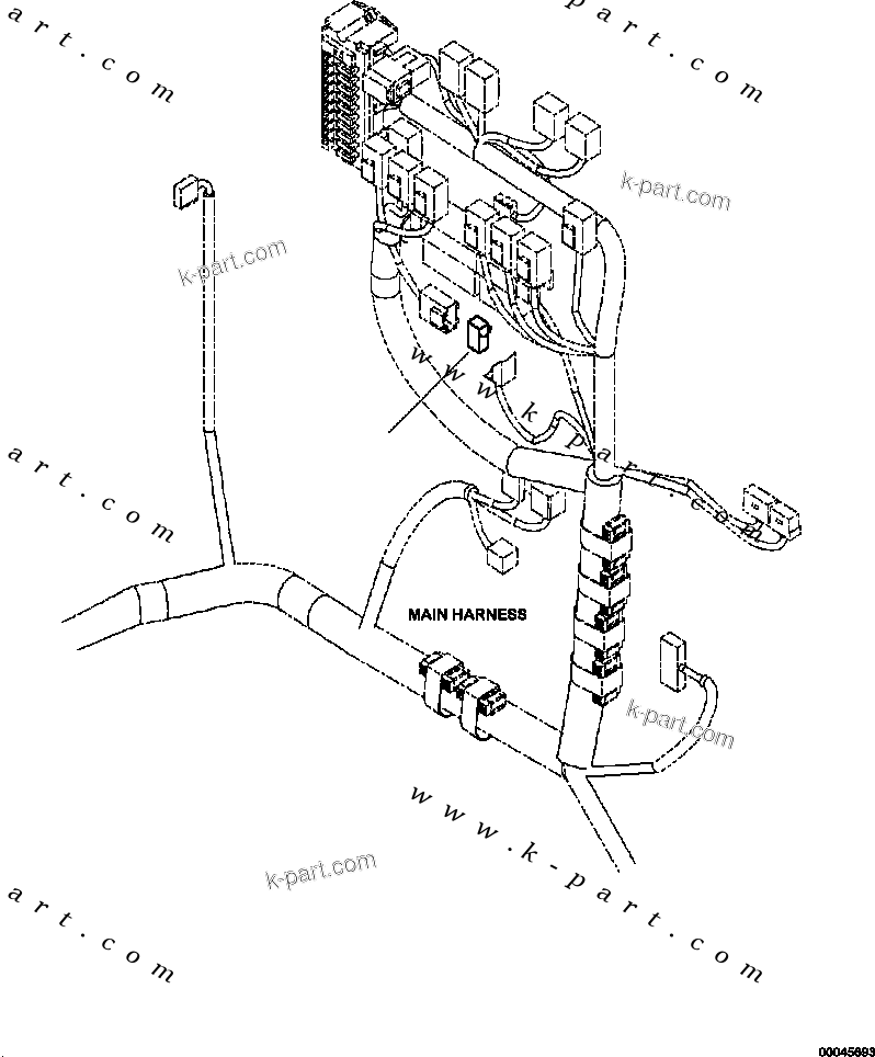 Komatsu parts book diagram for PC240LL-10 SN A20601-UP: K1730-001001 MODE SELECTION CONNECTOR SWITCH