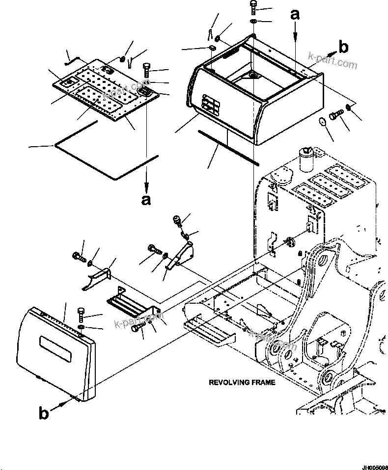 Komatsu parts book diagram for PC240LL-10 SN A20601-UP: M1220-001001 BATTERY CASE
