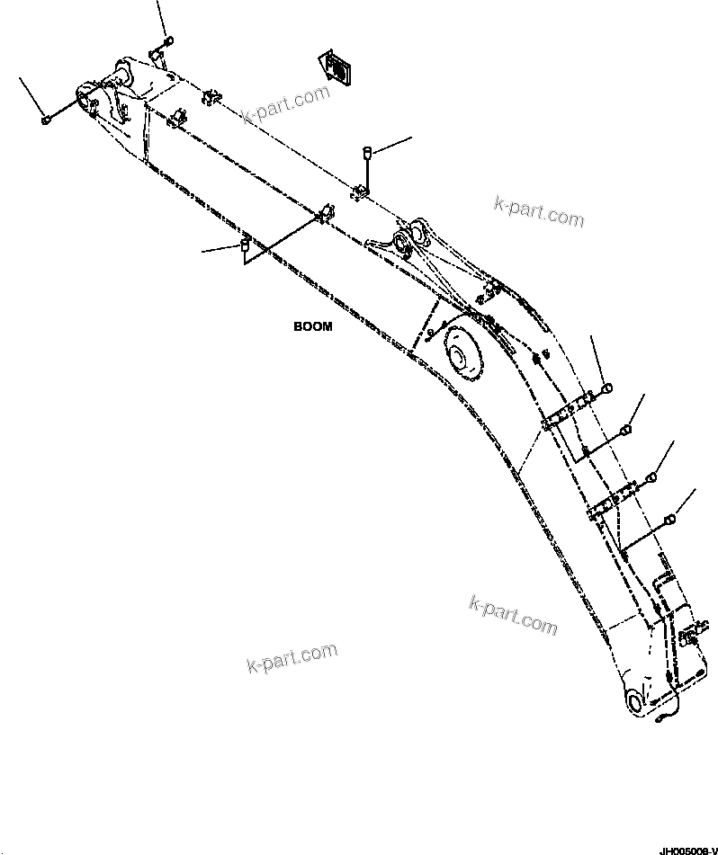 Komatsu parts book diagram for PC240LL-10 SN A20601-UP: T1110-06A0 BOOM ATTACHMENT PLUG