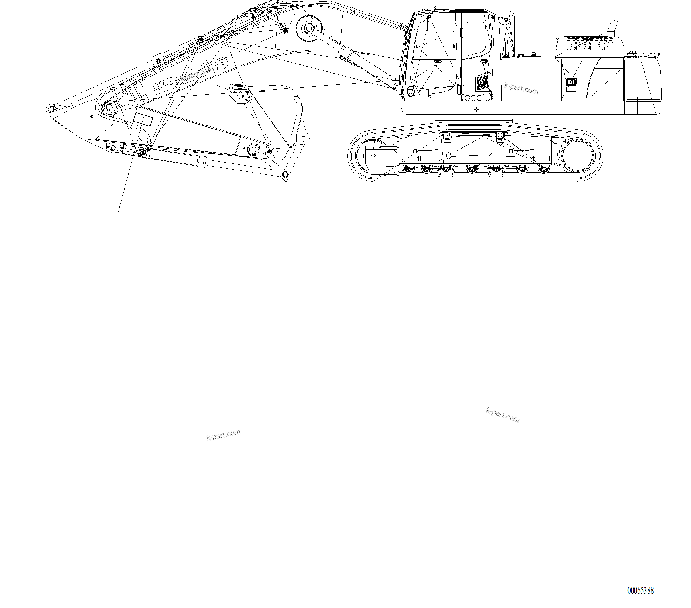 Komatsu parts book diagram for PC240LL-10 SN A20601-UP: U0510-01A0 DECAL CAUTION PLATE - ARM