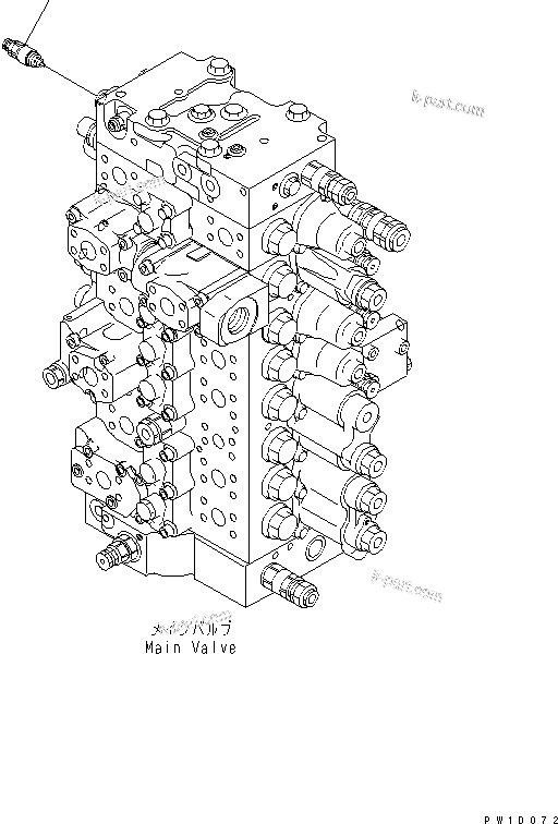 Komatsu parts book diagram for PC300LL-7L S/N A85001-UP: HYDRAULIC PIPING (RELIEF VALVE 220 KG/CM2) (1 ACTUATOR)