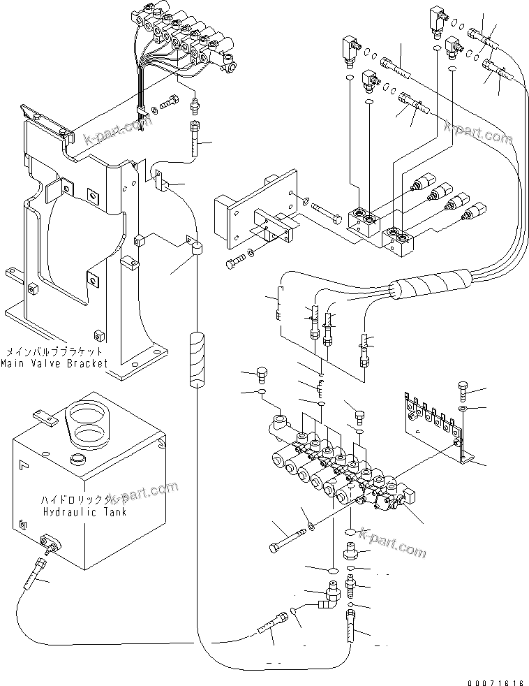 Komatsu parts book diagram for PC300LL-7L S/N A85001-UP: HYDRAULIC PIPING (ATTACHMENT SOLENOID) (2 ACTUATOR)