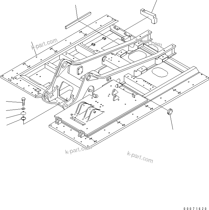 Komatsu parts book diagram for PC300LL-7L S/N A85001-UP: REVOLVING FRAME  (FOR HEAVY COUNTERWEIGHT) (COVERS AND GASKET)