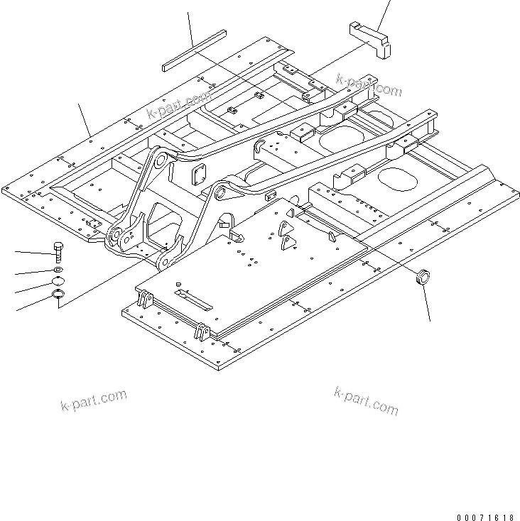 Komatsu parts book diagram for PC300LL-7L S/N A85001-UP: REVOLVING FRAME (STANDARD) (CABLESS) (COVERS AND GASKET)