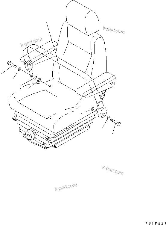 Komatsu parts book diagram for PC300LL-7L S/N A85001-UP: SEAT BELT (NON-CINCHING)