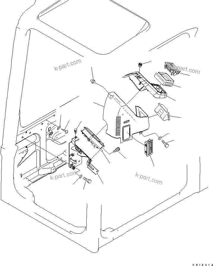 Komatsu parts book diagram for PC300LL-7L S/N A85001-UP: OPERATOR'S CAB (MONITOR SYSTEM)