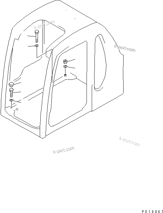 Komatsu parts book diagram for PC300LL-7L S/N A85001-UP: OPERATOR'S CAB (INSTALLATION PARTS)