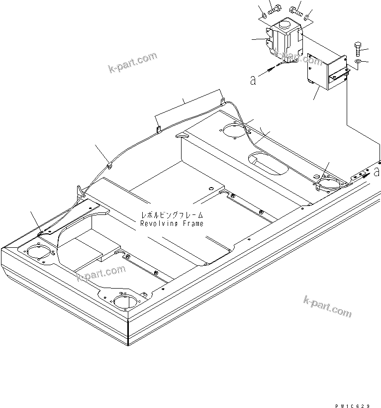 Komatsu parts book diagram for PC300LL-7L S/N A85001-UP: WINDOW WASHER (48 AND 60 INCH RISER)