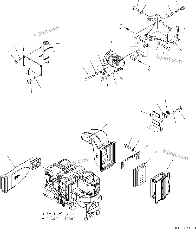 Komatsu parts book diagram for PC300LL-7L S/N A85001-UP: AIR CONDITIONER (DUCT)