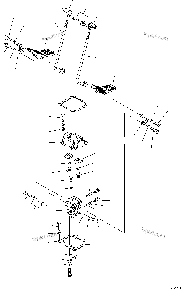 Komatsu parts book diagram for PC300LL-7L S/N A85001-UP: FLOOR FRAME (TRAVEL CONTROL)