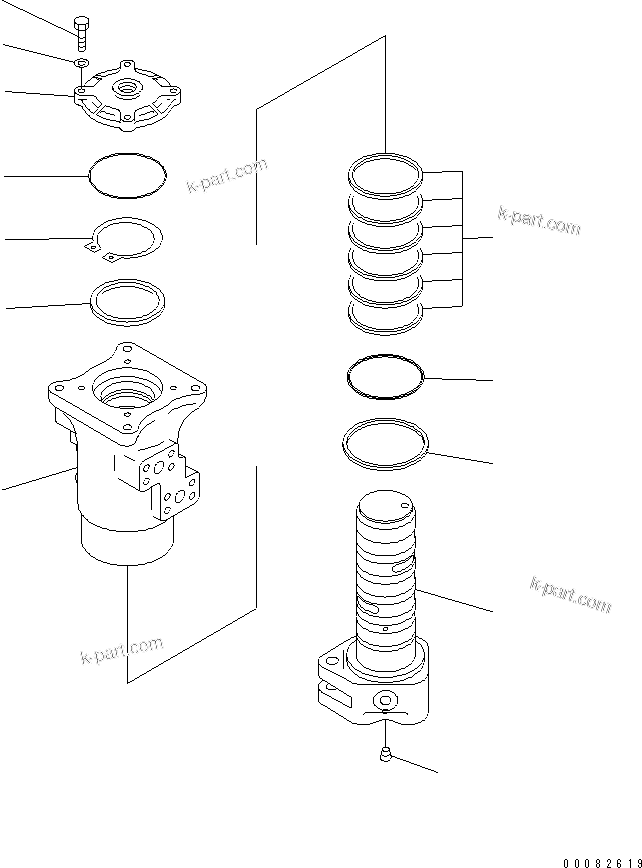 Komatsu parts book diagram for PC300LL-7L S/N A85001-UP: SWIVEL JOINT