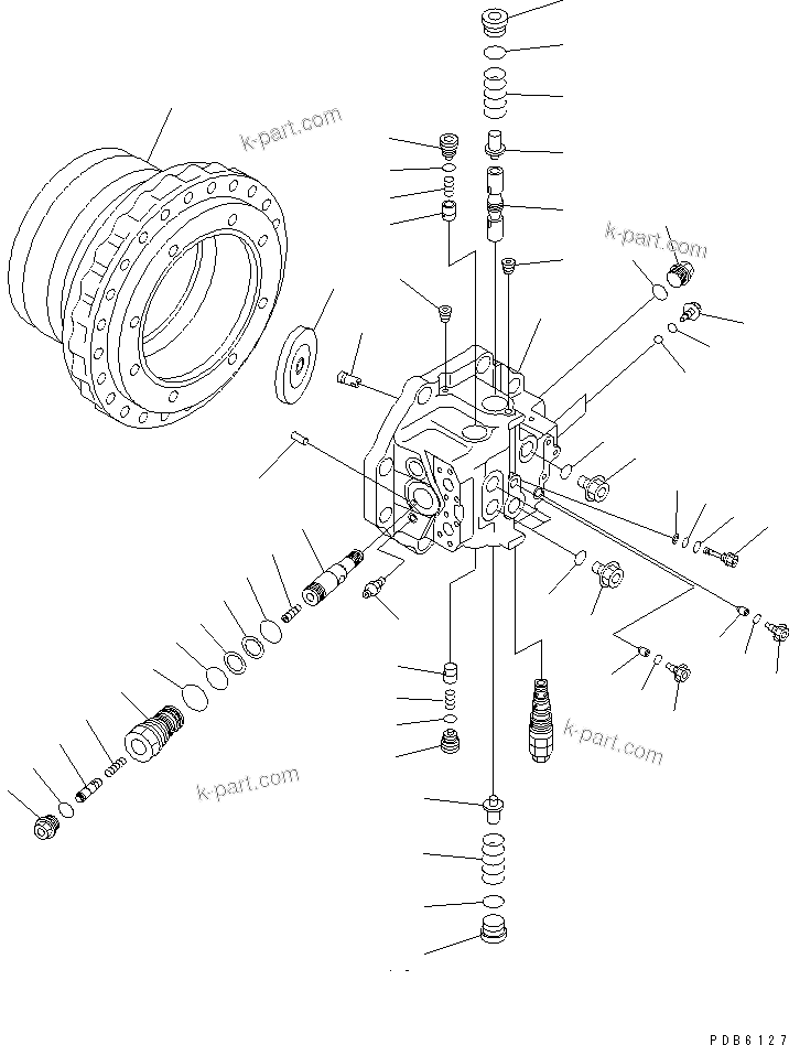 Komatsu parts book diagram for PC300LL-7L S/N A85001-UP: TRAVEL MOTOR (MOTOR CASE) (HEAVY DUTY)