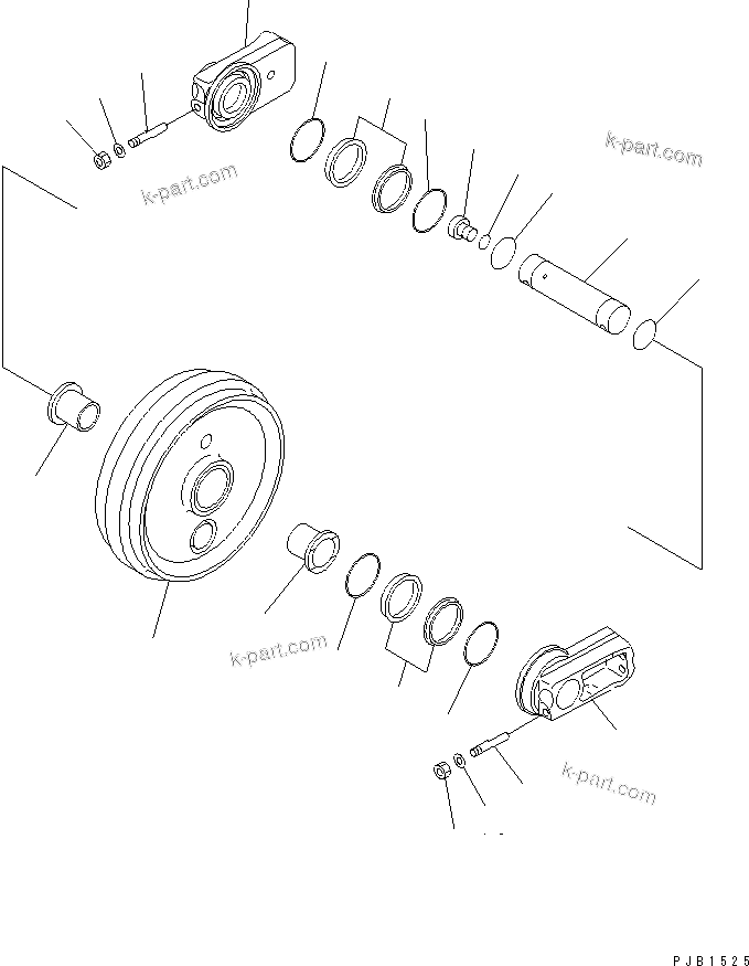 Komatsu parts book diagram for PC300LL-7L S/N A85001-UP: FRONT IDLER (HEAVY DUTY)