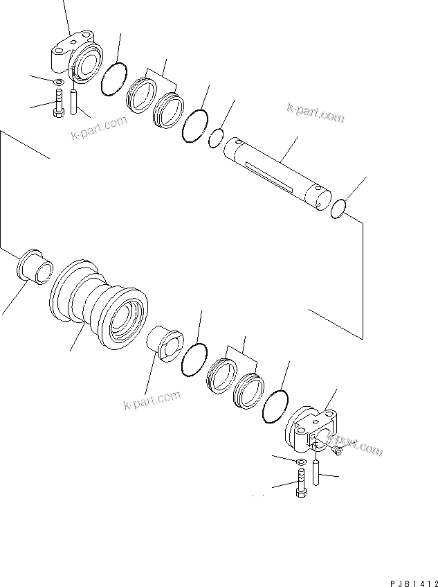 Komatsu parts book diagram for PC300LL-7L S/N A85001-UP: CARRIER ROLLER (HEAVY DUTY)
