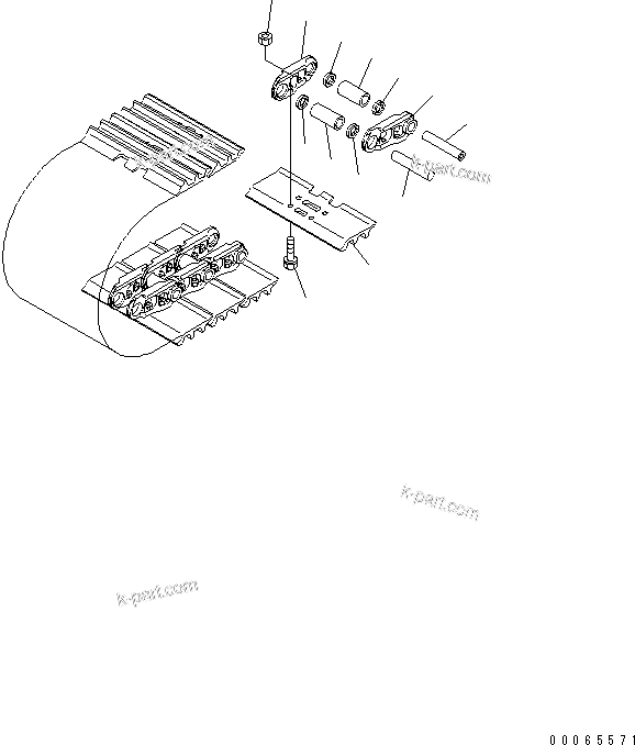 Komatsu parts book diagram for PC300LL-7L S/N A85001-UP: TRACK SHOE (600 MM DOUBLE GROUSER)