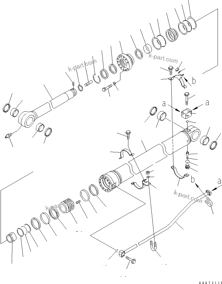 Komatsu parts book diagram for PC300LL-7L S/N A85001-UP: ARM CYLINDER
