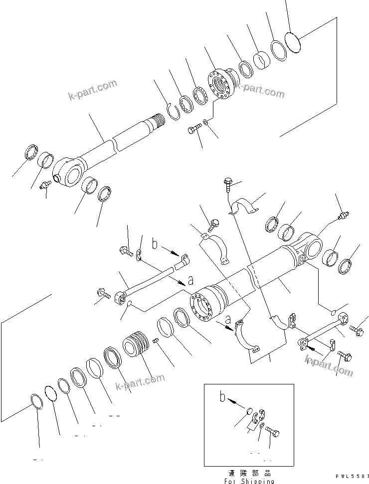 Komatsu parts book diagram for PC300LL-7L S/N A85001-UP: BUCKET CYLINDER (3.2 M ARM AND 4.0 M ARM)