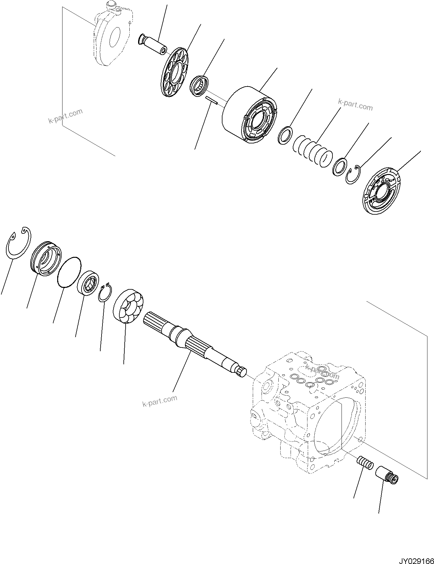 Komatsu parts book diagram for PC30MR-5 S/N F50002 AND UP: ENGINE RELATED PARTS FOR CANOPY, ENGINE RELATED PARTS, INNER PARTS, PISTON PUMP (2/7)