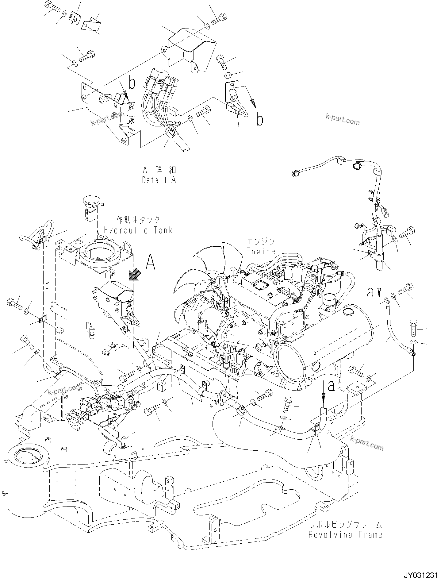 Komatsu parts book diagram for PC30MR-5 S/N F50002 AND UP: WIRING HARNESS, WIRING HARNESS MOUNTING