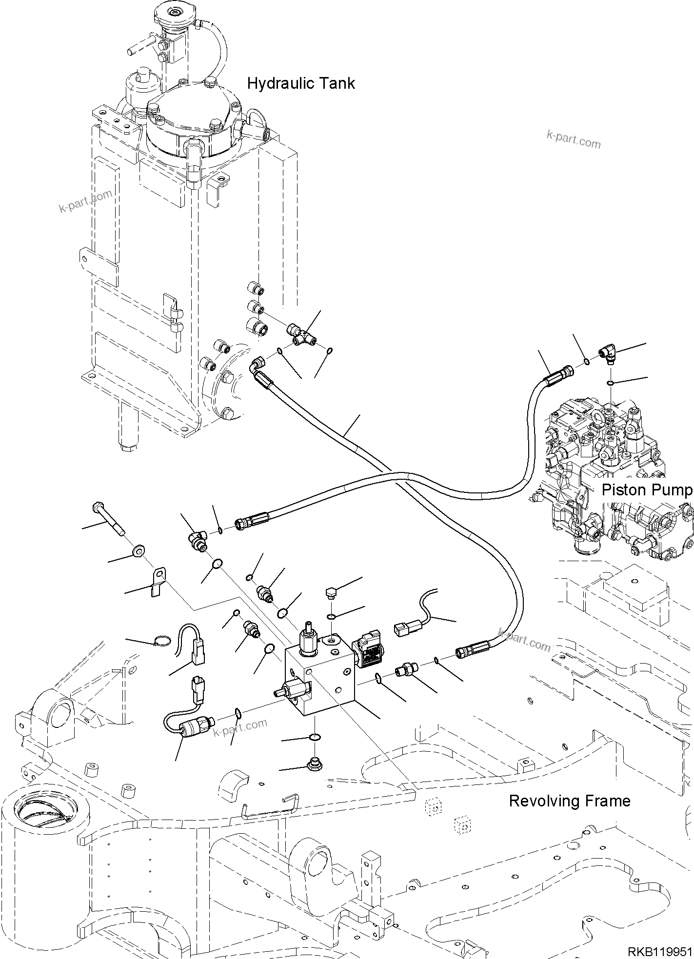 Komatsu parts book diagram for PC30MR-5 S/N F50002 AND UP: QUICK HITCH VALVE, QUICK HITCH VALVE, MOUNTING PARTS (1/2)