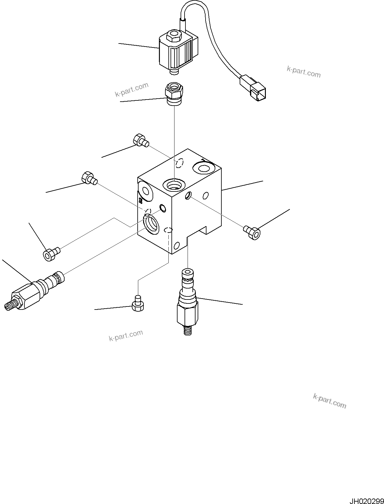 Komatsu parts book diagram for PC30MR-5 S/N F50002 AND UP: QUICK HITCH VALVE, QUICK HITCH VALVE, INNER PARTS