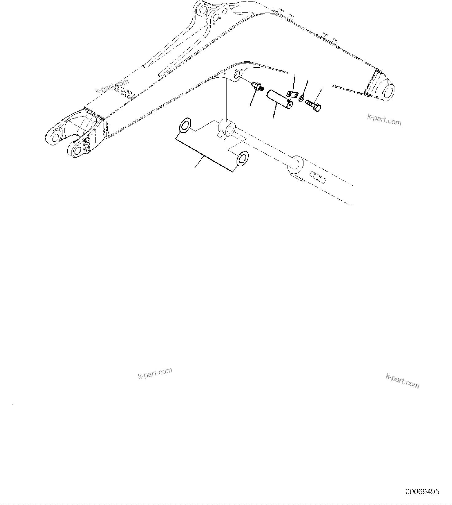 Komatsu parts book diagram for PC30MR-5 S/N F50002 AND UP: BOOM UNIT, PIN, BOOM CYLINDER