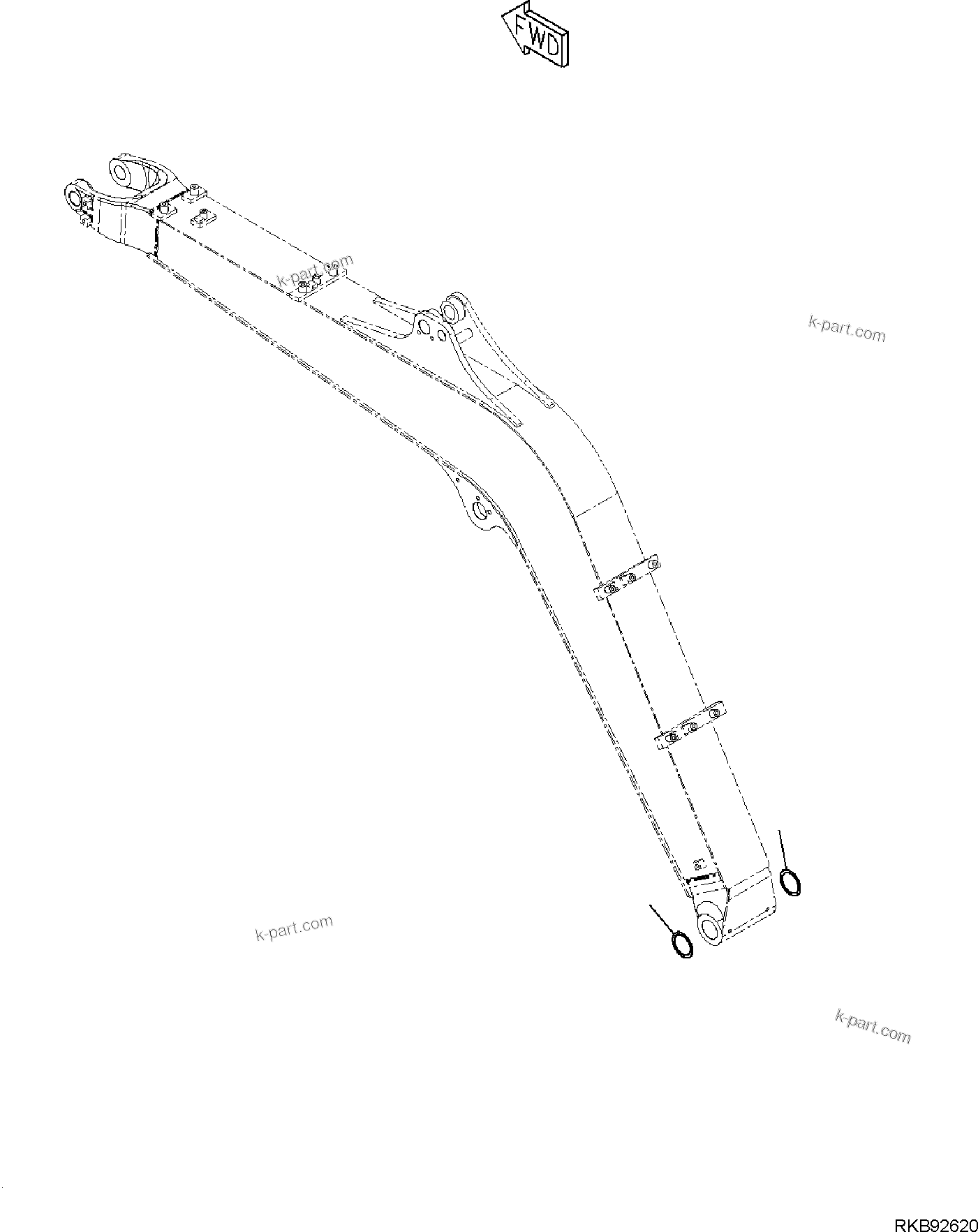 Komatsu parts book diagram for PC30MR-5 S/N F50002 AND UP: BOOM UNIT, SEAL DUST, BOOM