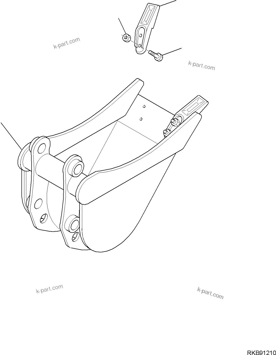 Komatsu parts book diagram for PC30MR-5 S/N F50002 AND UP: BUCKET, INNER PARTS, BUCKET