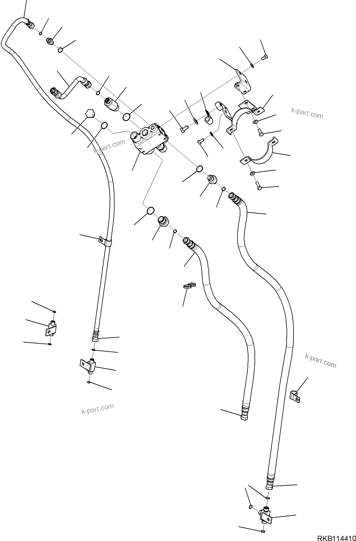 Komatsu parts book diagram for PC30MR-5 S/N F50002 AND UP: SAFETY VALVE UNIT, ARM CYLINDER SAFETY VALVE