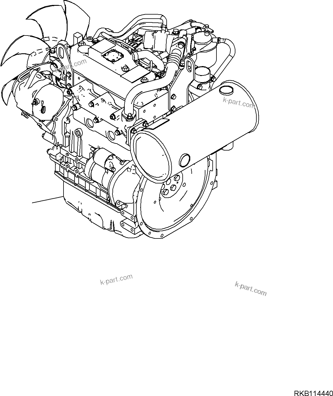 Komatsu parts book diagram for PC35MR-5 S/N F50003 AND UP: ENGINE RELATED PARTS FOR CANOPY, ENGINE RELATED PARTS, ENGINE