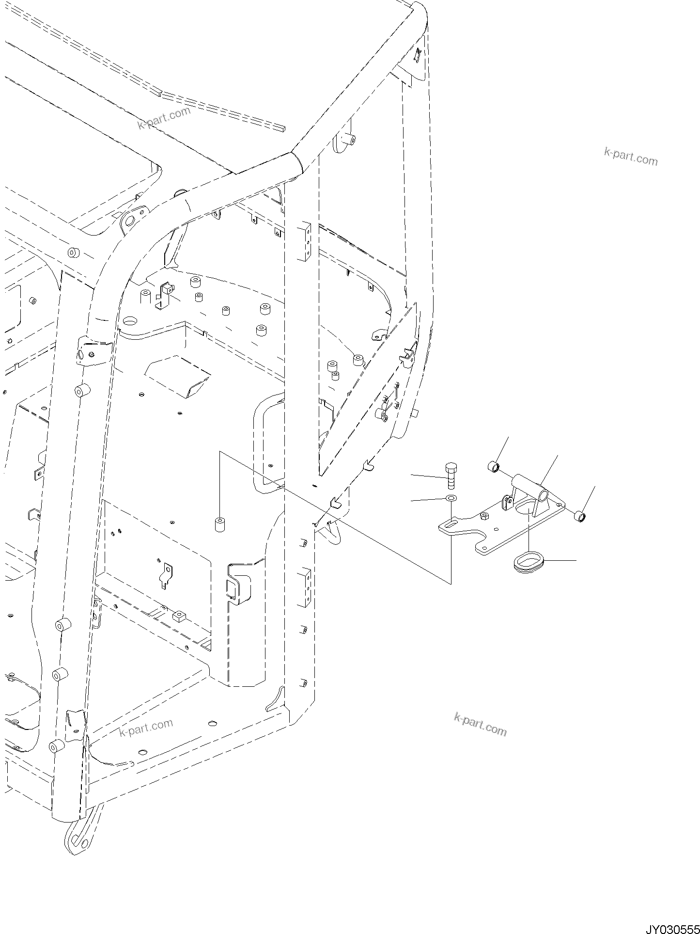 Komatsu parts book diagram for PC35MR-5 S/N F50003 AND UP: CAB, FLOOR, BASE