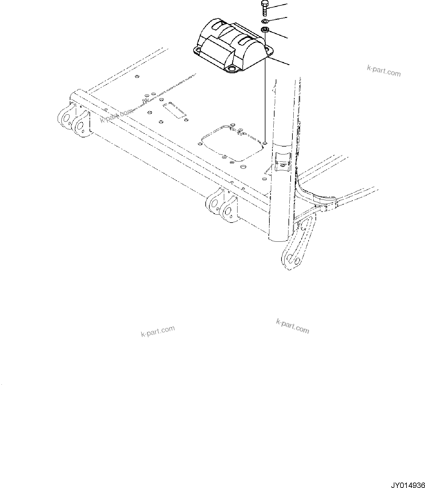 Komatsu parts book diagram for PC35MR-5 S/N F50003 AND UP: CAB, FLOOR, TRAVEL CONTROL VALVE COVER