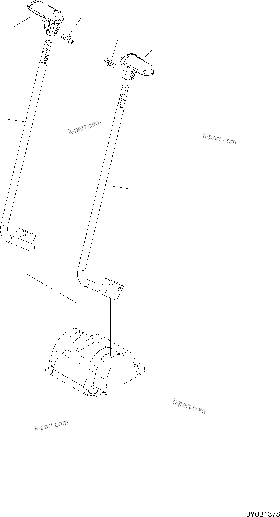 Komatsu parts book diagram for PC35MR-5 S/N F50003 AND UP: CAB, FLOOR, TRAVEL CONTROL LEVER