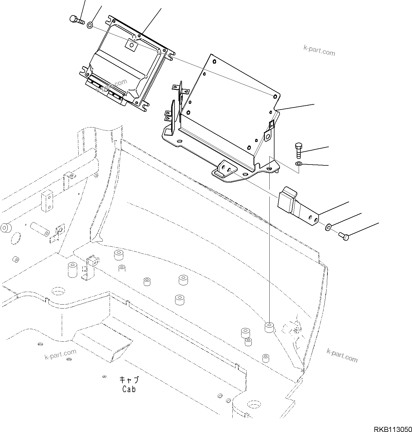 Komatsu parts book diagram for PC35MR-5 S/N F50003 AND UP: CAB, CONTROLLER