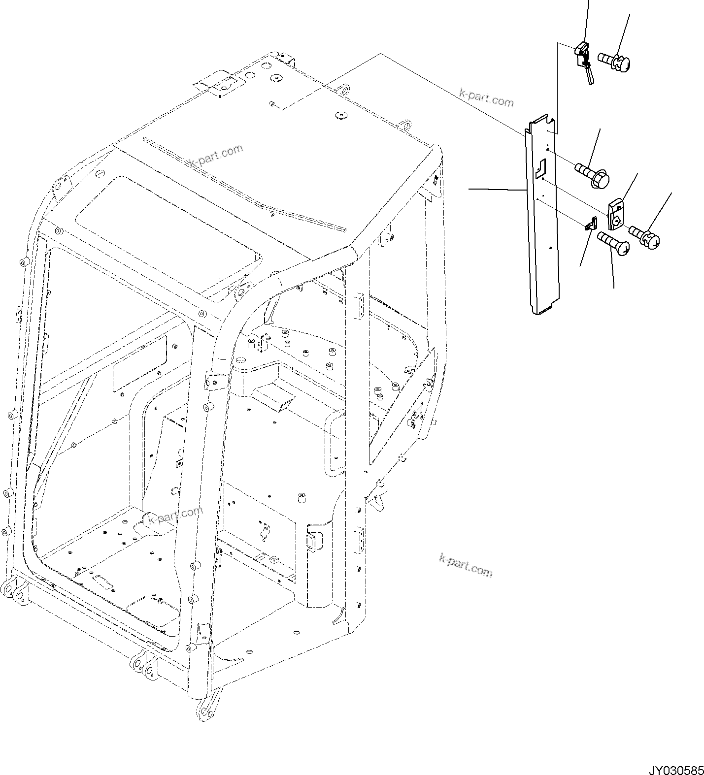 Komatsu parts book diagram for PC35MR-5 S/N F50003 AND UP: CAB, ROOM LAMP