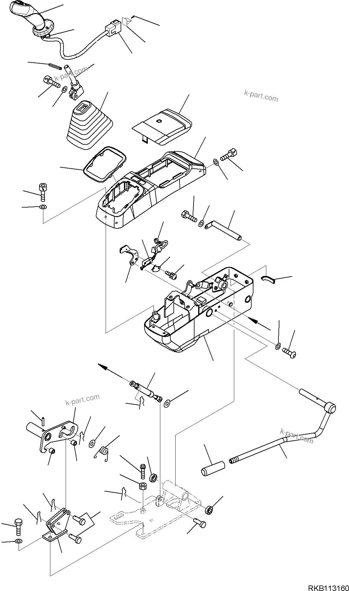 Komatsu parts book diagram for PC35MR-5 S/N F50003 AND UP: CAB, FLOOR, CONSOLE, LHS