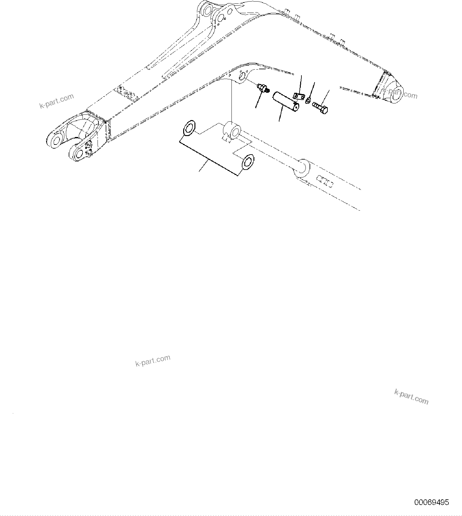 Komatsu parts book diagram for PC35MR-5 S/N F50003 AND UP: BOOM UNIT, PIN, BOOM CYLINDER
