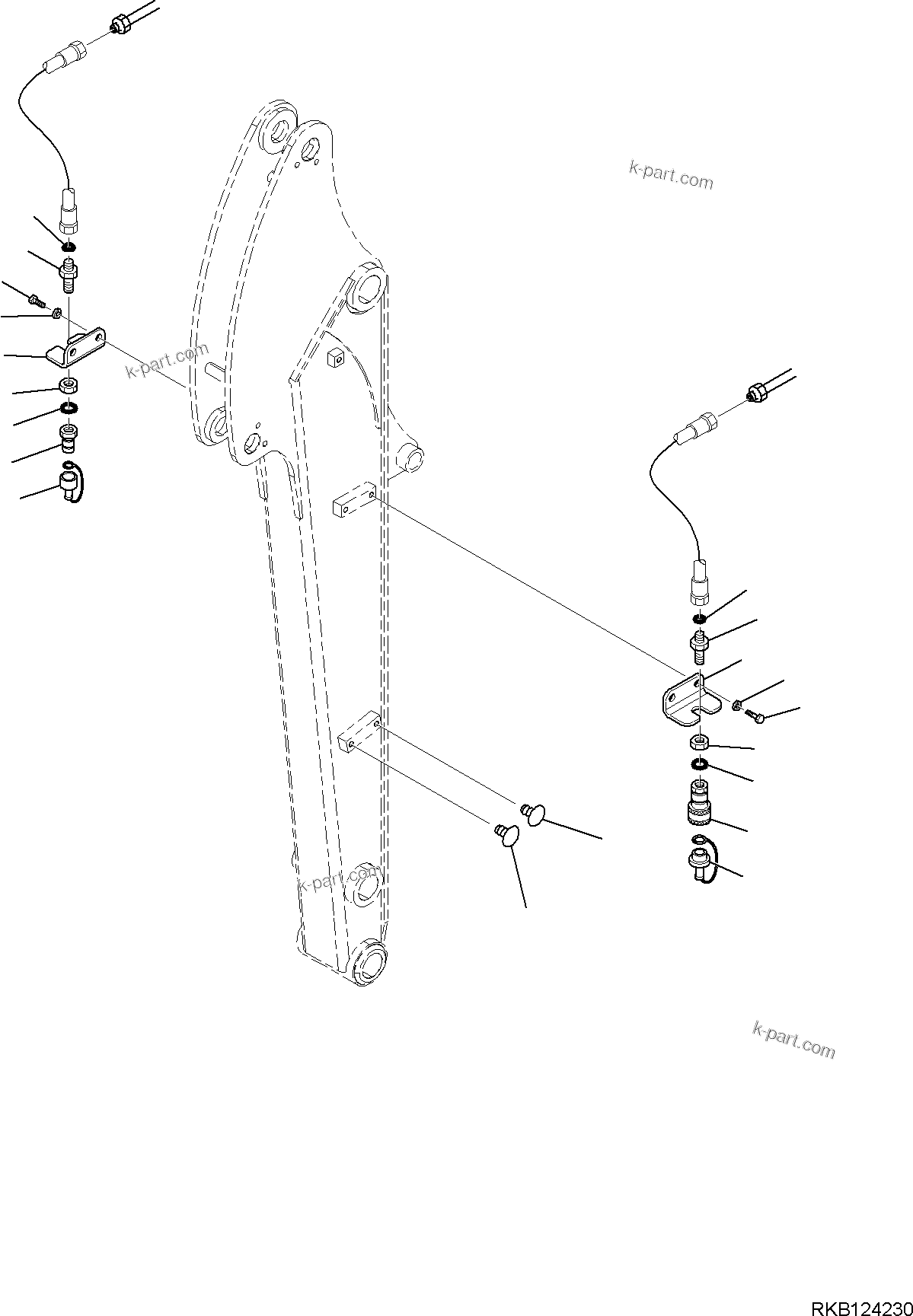 Komatsu parts book diagram for PC35MR-5 S/N F50003 AND UP: ARM UNIT, ADDITIONAL PIPING