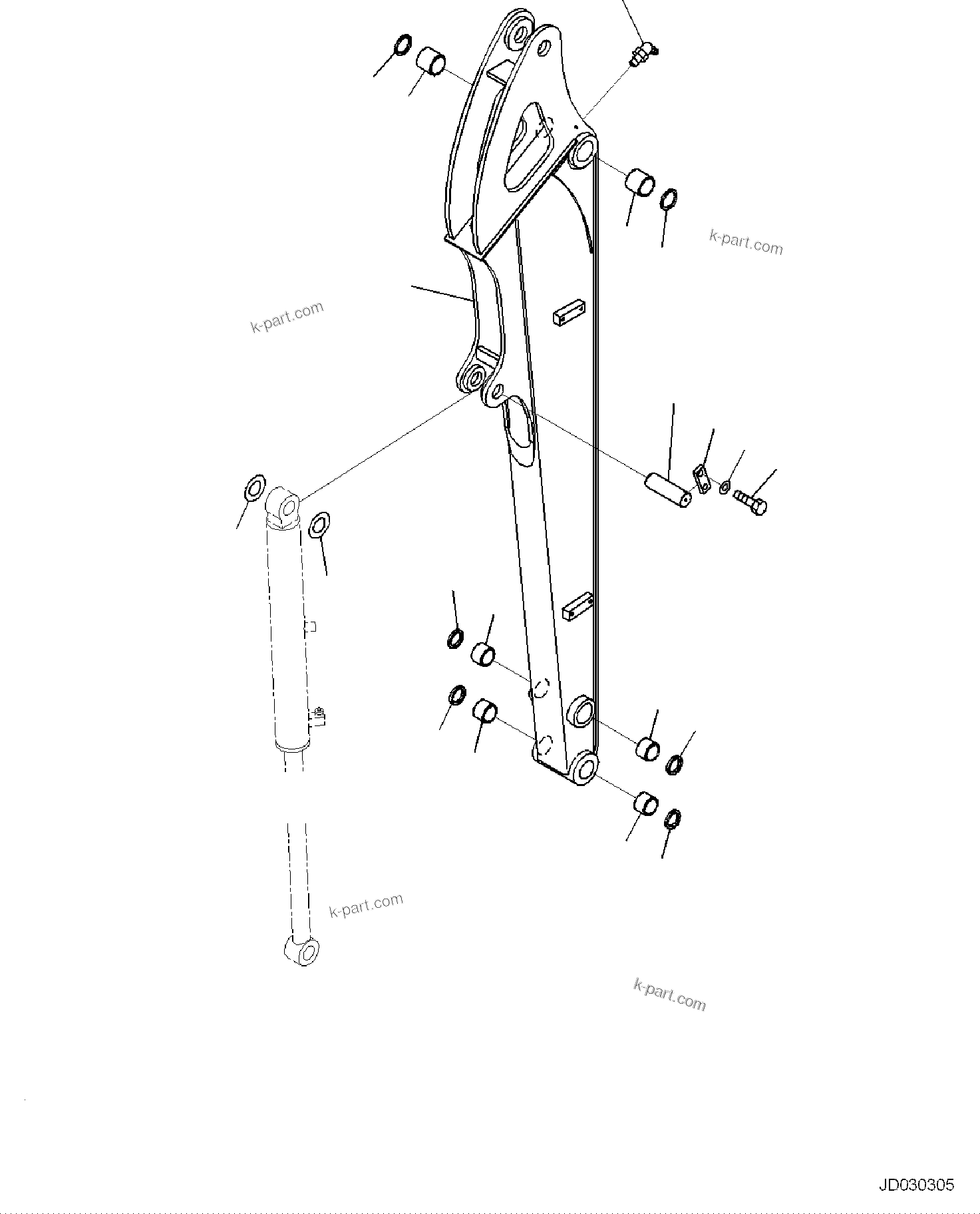 Komatsu parts book diagram for PC35MR-5 S/N F50003 AND UP: ARM UNIT, ARM AND PIN