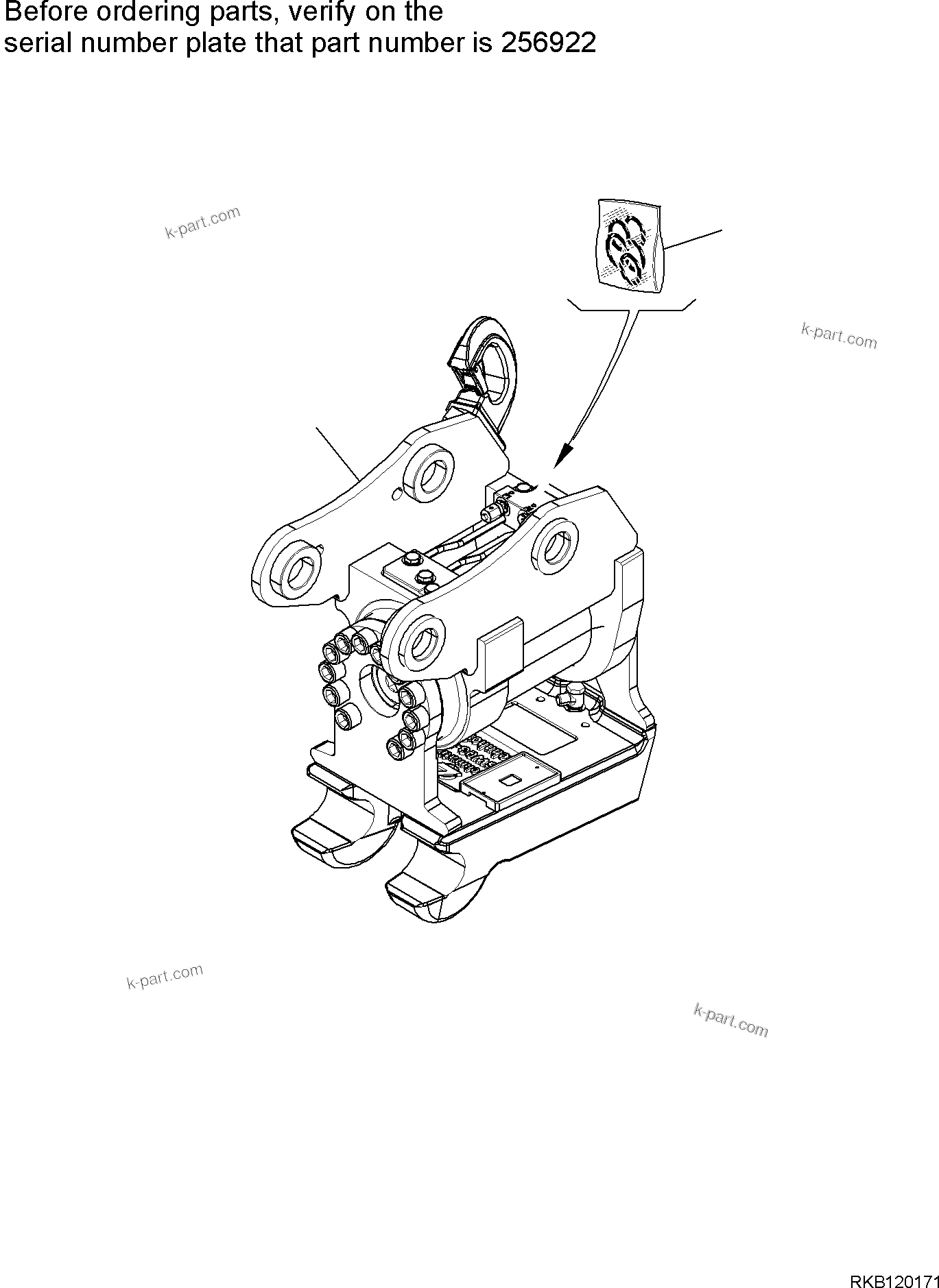 Komatsu parts book diagram for PC35MR-5 S/N F50003 AND UP: POWER TILT QUICK COUPLER