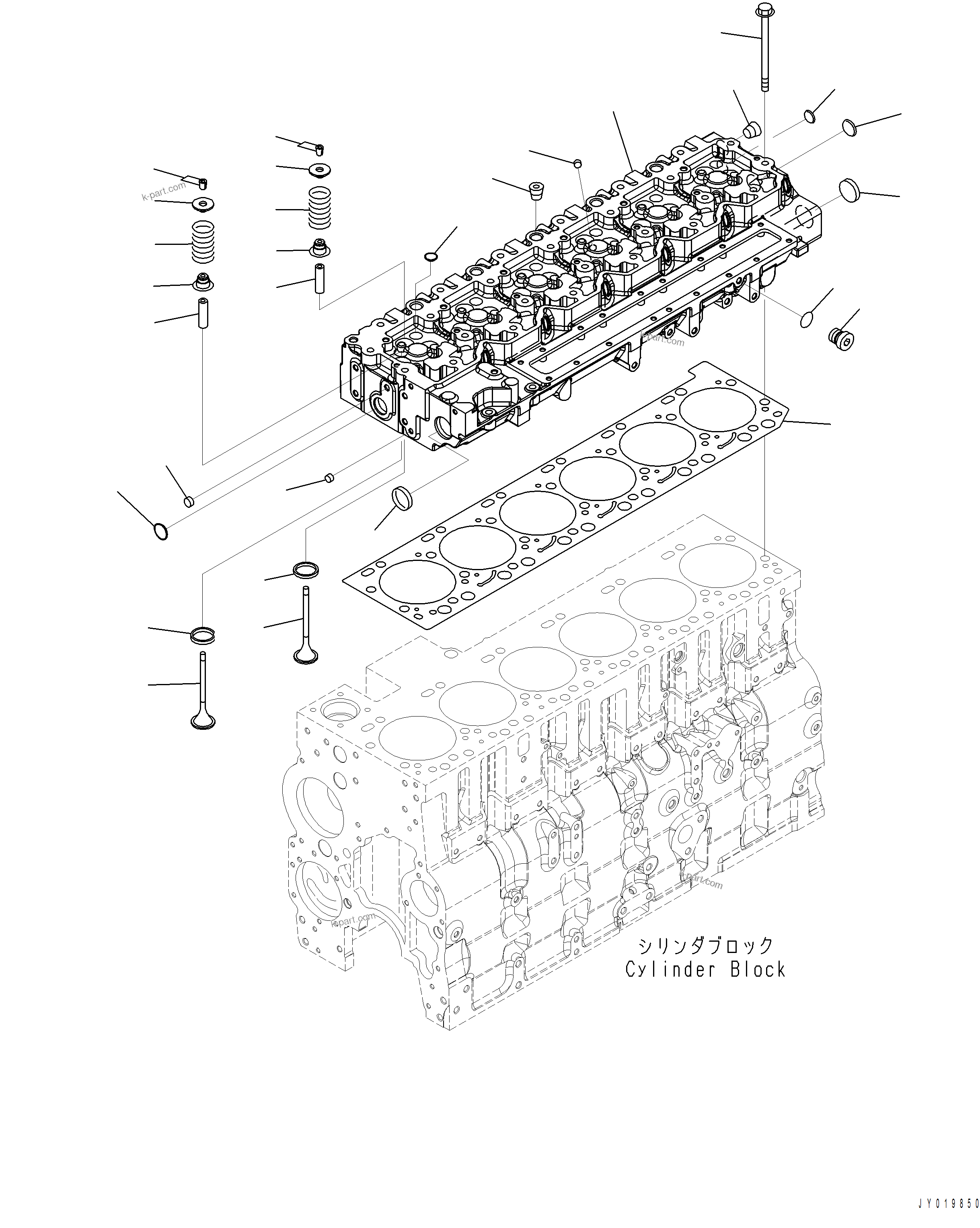 Komatsu parts book diagram for PC390LCI-11 A31001-UP BEPB113400 3.8.2018: A1009-001001 CYLINDER HEAD